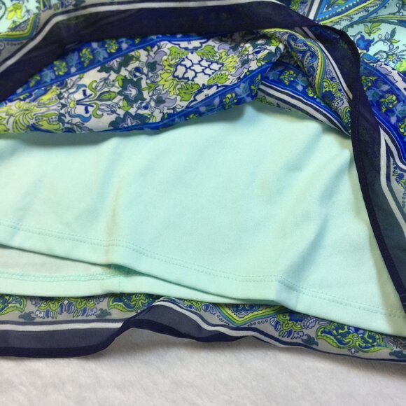 London Times Blouson Dress Size 12 Womans Blue Paisley Halter Neck Sleeveless - Picture 8 of 13